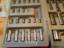 CRAFTSMAN METRIC SAE SOCKET 1/2 3/8 1/4 AND WRENCH SET 75 PC WithCABINET VTG USA