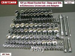 CRAFTSMAN Socket set tools 121 pc 1/4 3/8 1/2 Dr SAE&MM ratchet wrench set New