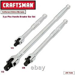 CRAFTSMAN TOOLS 3 pc Flex Arm Bar Set w 3 pc Ratcheting Adapter Set