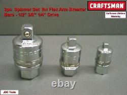 CRAFTSMAN TOOLS 3 pc Flex Arm Bar Set w 3 pc Ratcheting Adapter Set