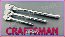 CRAFTSMAN TOOLS 3pc 1/4 3/8 1/2 SEALED HEAD Fine Tooth Ratchet Wrench set (90T)
