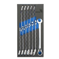 Capri Tools 6-Point Reversible Ratcheting Wrench Set, 8-19 mm, 12-Piece