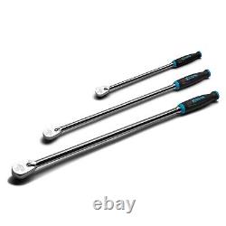 Capri Tools Fine 90-Tooth Ratchet, Extra Long Handle, 1/4, 3/8, 1/2-in Drive
