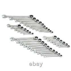 Combination Ratcheting Wrench Tool SAE/Metric 72-Tooth Alloy Steel 32-Piece Set