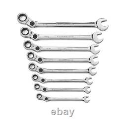 Combination Ratcheting Wrench Tool Set 72-Tooth SAE Indexing Alloy Steel (8-Pc)