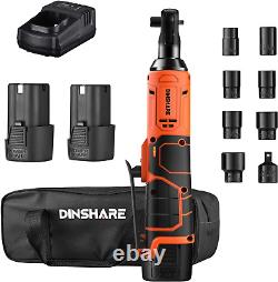 Cordless Ratchet Wrench Set, Electric Ratcheting Wrench Tool Kit 3/8 Inch