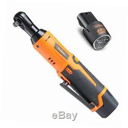 Cordless electric ratchet wrench set with 12v lithium-ion battery and charger