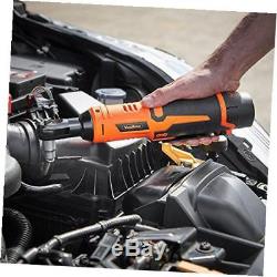Cordless electric ratchet wrench set with 12v lithium-ion battery and charger