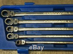 Cornwell 5 Piece Extra Long Double Box Flex Head Metric Ratcheting Wrench Set