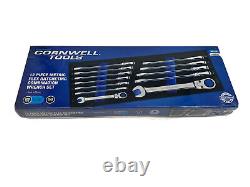 Cornwell Blue Power Crw12msfb 12pc 120t Metric Flex Combo Ratcheting Wrench Set