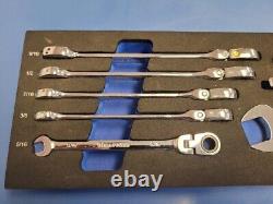 Cornwell CRW8SFB 8 Piece 120-Tooth SAE Flex Ratcheting Combination Wrench Set