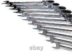 Cornwell Tools BPRW12MFST 11 Piece 72 Tooth Metric Flex Combo Ratchet Wrench Set