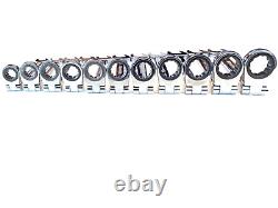 Cornwell Tools BPRW12MFST 11 Piece 72 Tooth Metric Flex Combo Ratchet Wrench Set