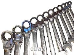 Cornwell Tools BPRW12MFST 12 Piece 72 Tooth Metric Flex Combo Ratchet Wrench Set