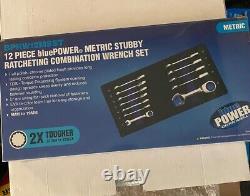 Cornwell Tools Blue Power Bprw12msst 12 Pc Metric Stubby Ratcheting Wrench Set