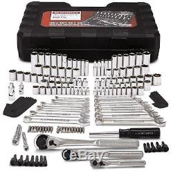 Craftsman 165pc Mechanic Tool Set Standard Metric Ratchet Silver Kit Wrench Case