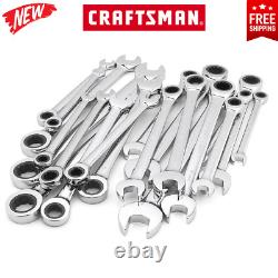 Craftsman 20 Piece Pc Ratcheting Combination Wrench Set Standard SAE and Metric
