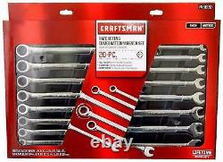 Craftsman 20 Piece Pc Ratcheting Combination Wrench Set Standard SAE and Metric