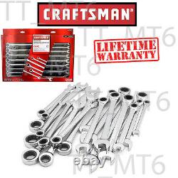 Craftsman 20 pc Combination Ratcheting Wrench Set Metric MM & Standard SAE