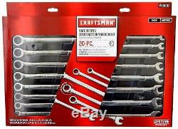 Craftsman 20 pc Ratcheting Combination Wrench Set SAE Metric 946820 with Tool Bag
