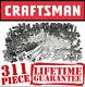Craftsman 311 Steel Piece Mechanics Tool Set Ratcheting Wrench Combination New