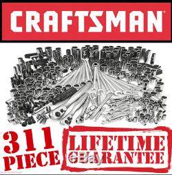 Craftsman 311 Steel Piece Mechanics Tool Set Ratcheting Wrench Combination NEW