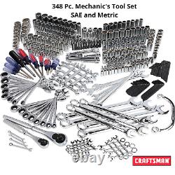 Craftsman 348 Pc Universal Mechanics Tool Set With Reversible Ratcheting Wrench