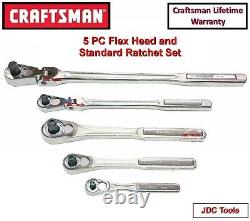 Craftsman 5 Piece Teardrop Ratchet & Flexible Head Ratchet Set 1/4 3/8 1/2