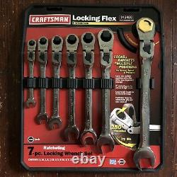 Craftsman 7 Piece Standard Flex Head Ratcheting Wrench Set 5/16 3/4in. USA
