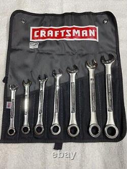 Craftsman Industrial Ratcheting Wrench Set 12 Pt. SAE USA Made 8 Pc. Withroll