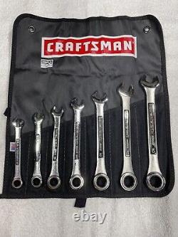 Craftsman Industrial Ratcheting Wrench Set 12 Pt. SAE USA Made 8 Pc. Withroll