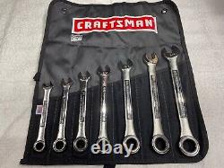 Craftsman Industrial Ratcheting Wrench Set 12 Pt. SAE USA Made 8 Pc. Withroll