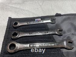 Craftsman Industrial Ratcheting Wrench Set 12 Pt. SAE USA Made 8 Pc. Withroll