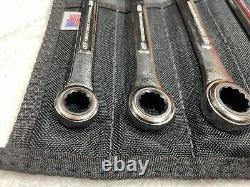 Craftsman Industrial Ratcheting Wrench Set 12 Pt. SAE USA Made 8 Pc. Withroll