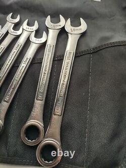 Craftsman Industrial USA, 7pc Metric Ratcheting Wrench Set 10mm-19mm with Roll