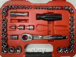 Craftsman MAX AXESS 1/4 3/8 Pass Thru Socket Ratchet Wrench Set Metric SAE 29309