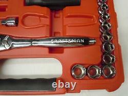 Craftsman MAX AXESS 1/4 3/8 Pass Thru Socket Ratchet Wrench Set Metric SAE 29309