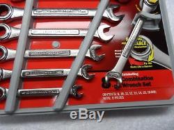 Craftsman MM Combination Ratcheting Wrench Set, made in USA 8 pcs Part # 42445