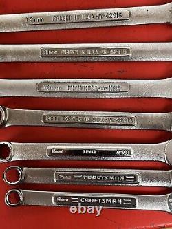 Craftsman Metric Combination 15pc Wrench Set 12pt V^ 6mm-22mm USA Vintage