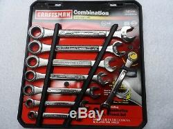 Craftsman SAE Combination Ratcheting Wrench Set, made USA, 8 pcs Part # 42444