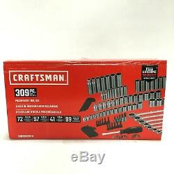 Craftsman Standard and Metric Mechanics Tool Set 309-Piece Chrome CMMT82333