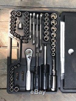 Craftsman USA 62 Pc Combination Wrenches, Sockets, Ratchet Set & Case RARE