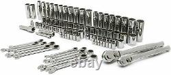 Crescent 90 Piece PRO Mechanic Tool Set with Ratcheting Wrenches, SAE & MM CTK90