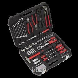 DIY Mechanic Sockets Ratchets Screwdrivers Hammer Pliers Tool Kit 100pc In Case