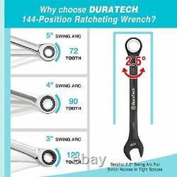 DURATECH 144-Position Ratcheting Wrench Set SAE 8-Piece 2.5-Degree 5/16'' to