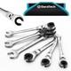 Duratech 6-pieces Open Flex-head Ratcheting Wrench Set 10-17mm Tubing Wrench Set