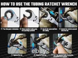 DURATECH 6-Pieces Ratcheting Wrench Set Open Flex-head Tubing Wrench Set 10-17mm