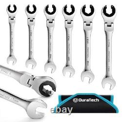 DURATECH 6-Pieces Ratcheting Wrench Set Open Flex-head Tubing Wrench Set 10-17mm
