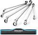 Duratech Extra Long Flex-head Double Box End Ratcheting Wrench Set, Metric, Cr-v
