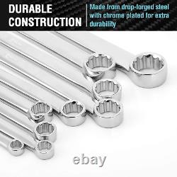 DURATECH Extra Long Ratcheting Wrench Set, Metric, 9-Piece, 8-22mm, Chrome Vanad